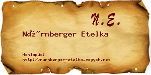 Nürnberger Etelka névjegykártya